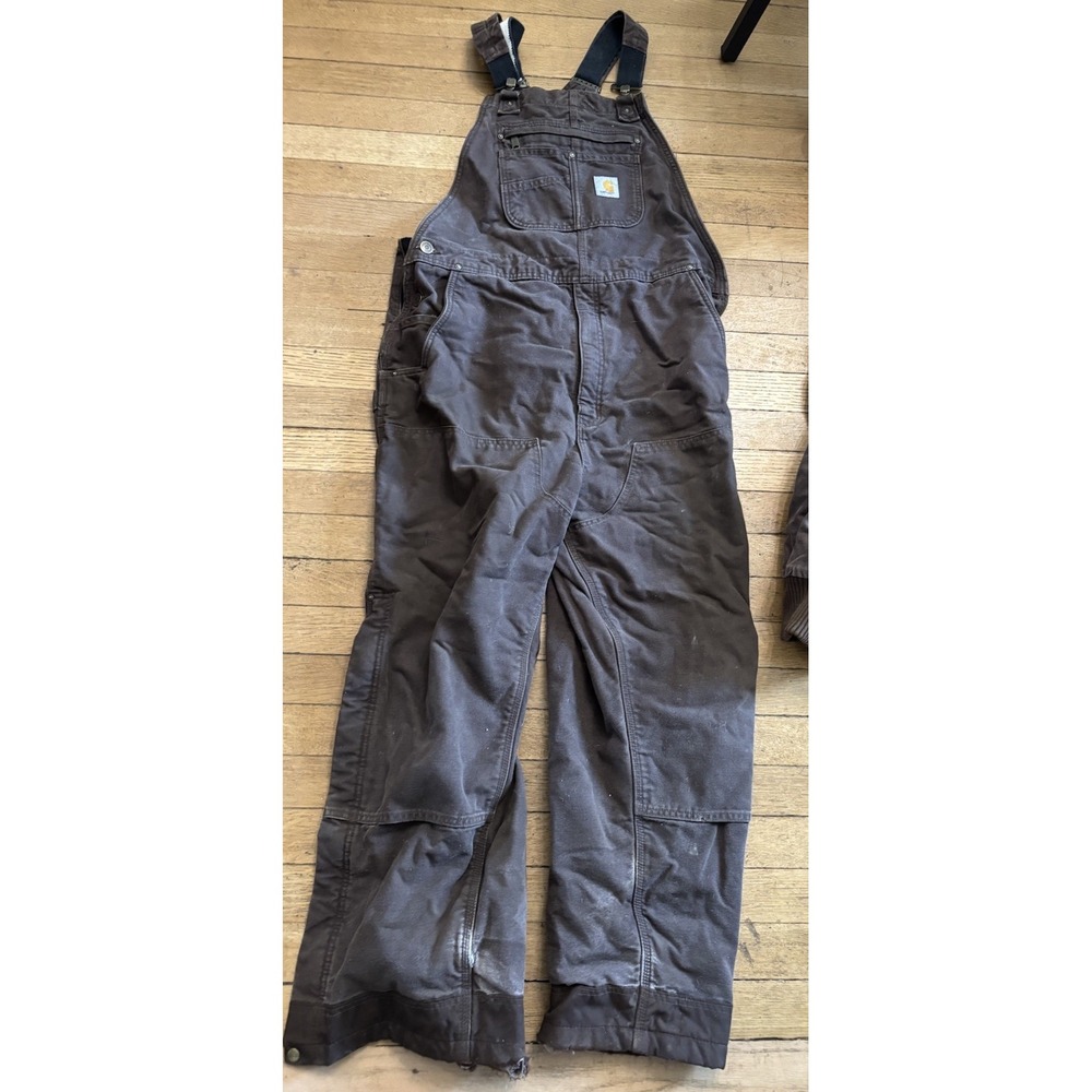 Carhartt Womens XL Washed Duck Insulated Bib Overalls OR4031-W Size L Jacket - Picture 4 of 15